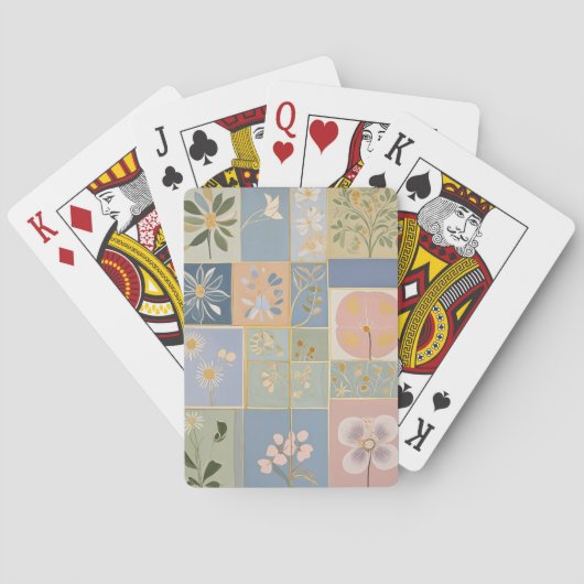 Botanisches Mosaik in Blüte Spielkarten (Rückseite)