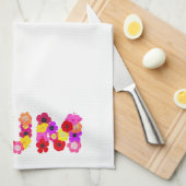 Botanisches MUM Floral Typografisches Design Geschirrtuch (Viertel Falte)