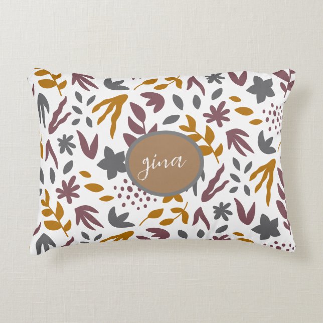Botanisches Muster anpassen Dekokissen (Vorderseite)