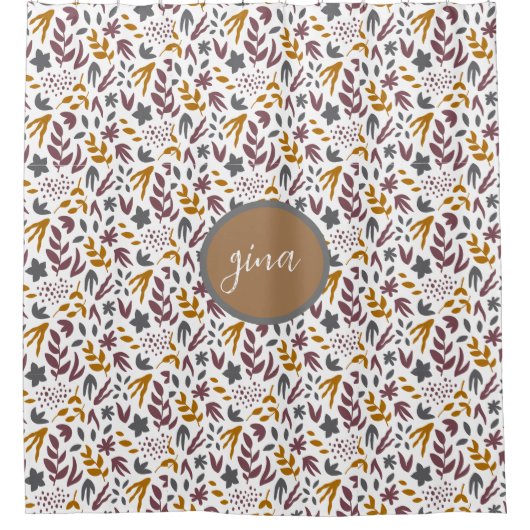 Botanisches Muster anpassen Duschvorhang (Vorderseite)