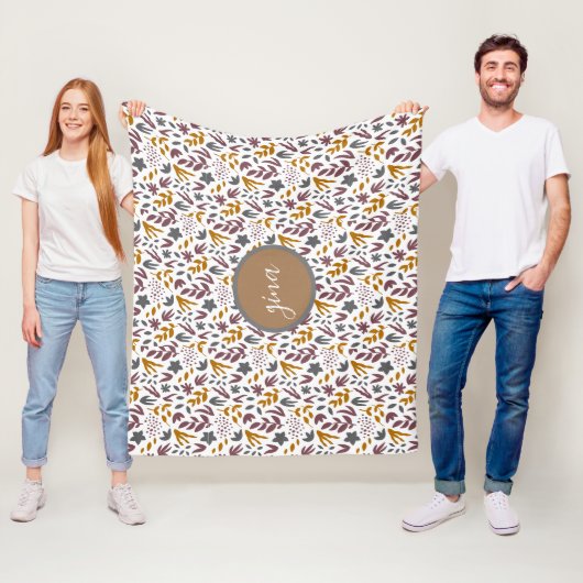 Botanisches Muster anpassen Fleecedecke (Beispiel)