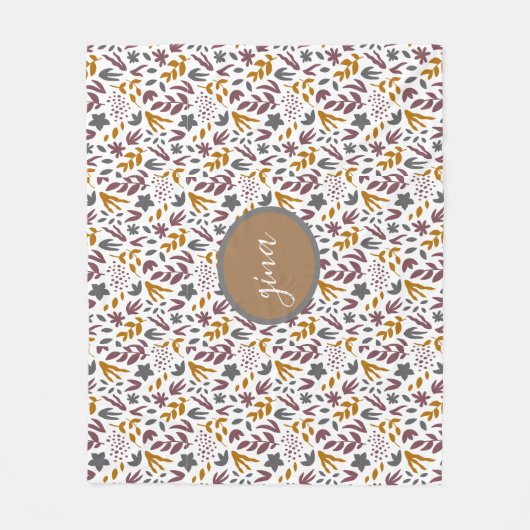 Botanisches Muster anpassen Fleecedecke (Vorderseite)