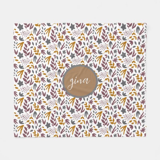 Botanisches Muster anpassen Fleecedecke (Vorderseite (Horizontal))