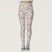 Botanisches Muster anpassen Leggings (Vorderseite)