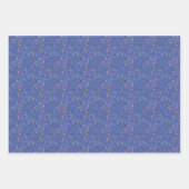 Botanisches Muster, blaugelbes Packpapier Geschenkpapier Set (Vorderseite 3)