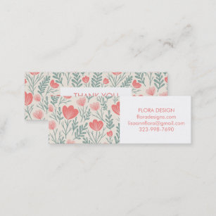 Botanisches Muster Blumenmuster Rosa Ordnung Viele Mini Visitenkarte