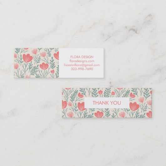 Botanisches Muster Blumenmuster Rosa Ordnung Viele Mini Visitenkarte (Vorne/Hinten)