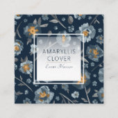 Botanisches Muster der Blumenpfropfen Quadratische Visitenkarte (Vorderseite)