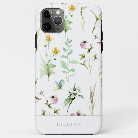 Botanisches Muster der eleganten Wildblume Case-Mate iPhone Hülle (Rückseite)