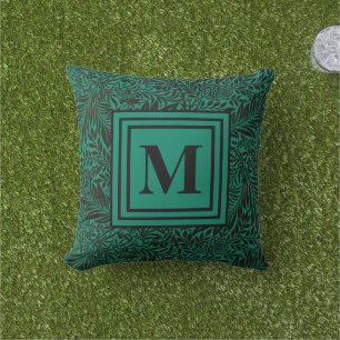 Botanisches Muster der Emerald Green Family Kissen