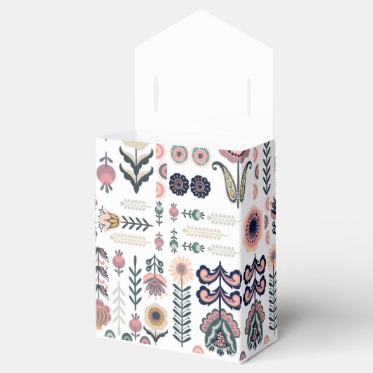Botanisches Muster der Folkkunst Geschenkschachtel (Geöffnet)
