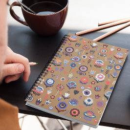 Botanisches Muster der Folkkunst Notizblock