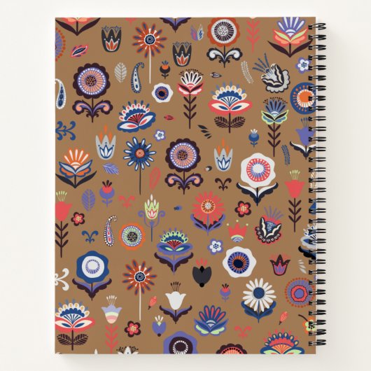 Botanisches Muster der Folkkunst Notizblock (Rückseite)