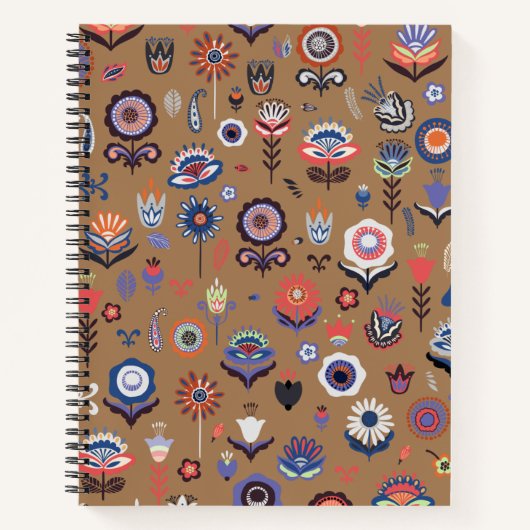 Botanisches Muster der Folkkunst Notizblock (Vorderseite)