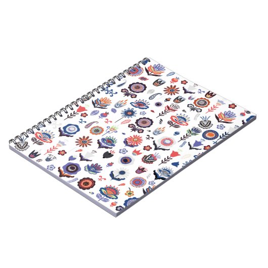 Botanisches Muster der Folkkunst Notizblock (Linke Seite)