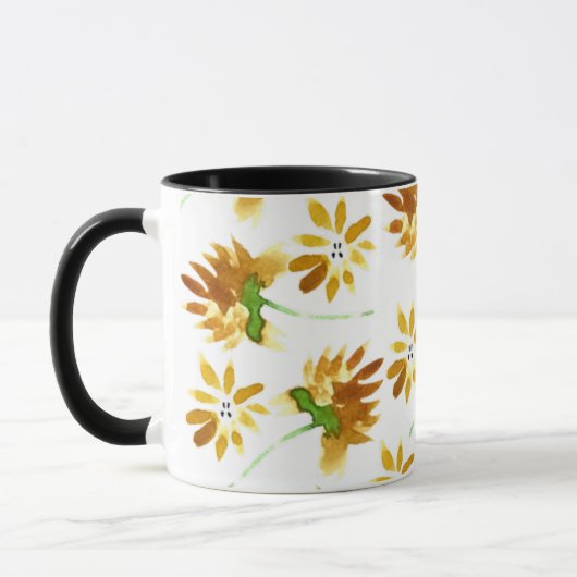 Botanisches Muster der gelben Blütenpracht Tasse (Links)