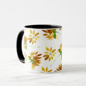Botanisches Muster der gelben Blütenpracht Tasse (Vorderseite Links)