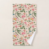 Botanisches Muster der handgezogenen Blütenbienen Badhandtuch Set (Handtuch)