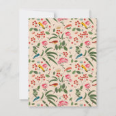 Botanisches Muster der handgezogenen Blütenbienen Dankeskarte (Rückseite)