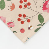 Botanisches Muster der handgezogenen Blütenbienen Fleecedecke (Ecke)