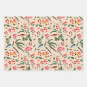 Botanisches Muster der handgezogenen Blütenbienen Geschenkpapier Set (Vorderseite 3)