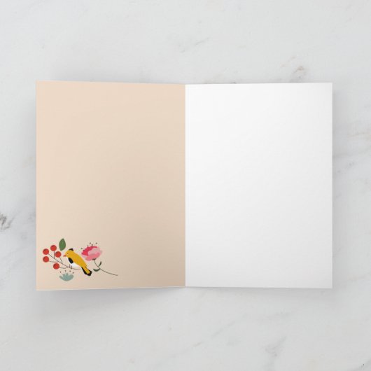 Botanisches Muster der handgezogenen Blütenbienen Karte (Innenseite)