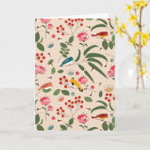 Botanisches Muster der handgezogenen Blütenbienen Karte (Gelbe Blume)