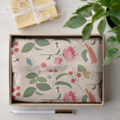 Botanisches Muster der handgezogenen Blütenbienen Seidenpapier (Geschenk)