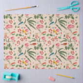 Botanisches Muster der handgezogenen Blütenbienen Seidenpapier (Basteln)