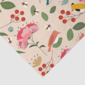 Botanisches Muster der handgezogenen Blütenbienen Seidenpapier (Ausschnitt)