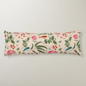 Botanisches Muster der handgezogenen Blütenbienen Seitenschläferkissen (Rückseite)