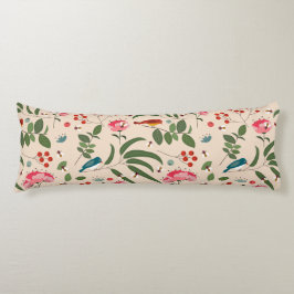 Botanisches Muster der handgezogenen Blütenbienen Seitenschläferkissen