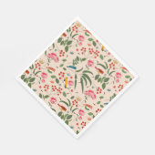 Botanisches Muster der handgezogenen Blütenbienen Serviette (Ecke)