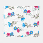 Botanisches Muster der hellrosa Quelle Fleecedecke (Vorderseite (Horizontal))