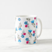 Botanisches Muster der hellrosa Quelle Kaffeetasse (VorderseiteRechts)