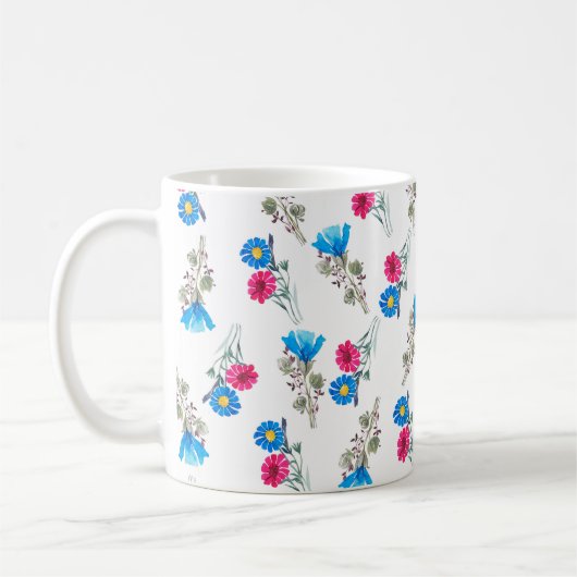 Botanisches Muster der hellrosa Quelle Kaffeetasse (Links)