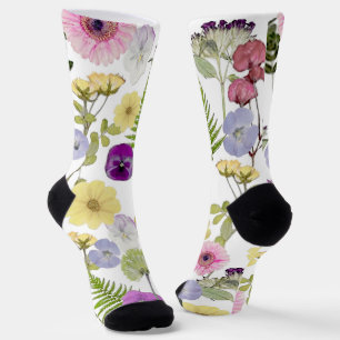 Botanisches Muster der hübschen Wildblume Socken