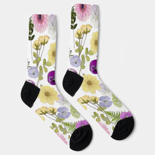 Botanisches Muster der hübschen Wildblume Socken (Rechts)