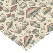 Botanisches Muster der Pilze in Braun und Beige Mittelgroßer Tischläufer (Ecke)