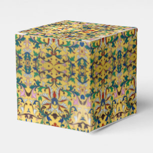 Botanisches Muster der Retro-Vintag-Gelbflora Geschenkschachtel