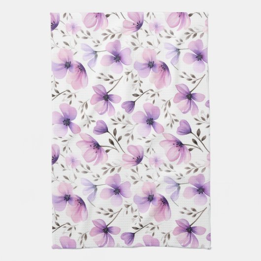 Botanisches Muster der Wasserfarbe Geschirrtuch (Vertikal)