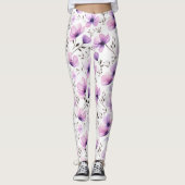 Botanisches Muster der Wasserfarbe Leggings (Vorderseite)