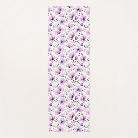 Botanisches Muster der Wasserfarbe Yogamatte (Vorderseite)