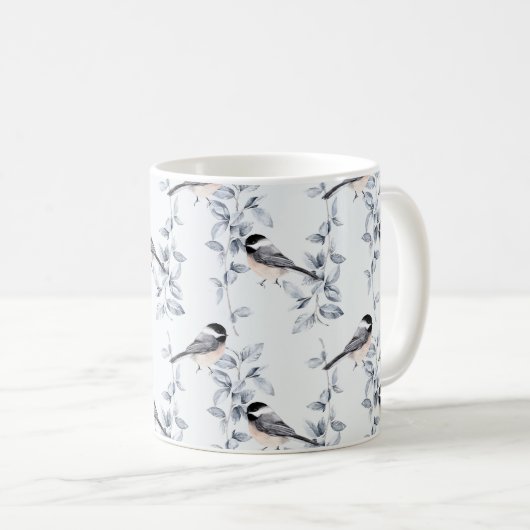 Botanisches Muster der Winterwasserfarbe Kaffeetasse (VorderseiteRechts)