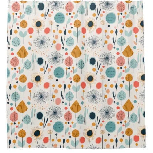 Botanisches Muster des MCM Retro Duschvorhang (Vorderseite)