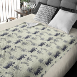 Botanisches Muster des Nils Fleecedecke