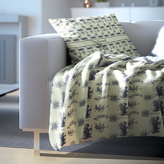 Botanisches Muster des Nils Fleecedecke