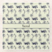 Botanisches Muster des Nils, kundenspezifisch Glasuntersetzer (Vorderseite)