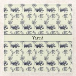 Botanisches Muster des Nils, kundenspezifisch Glasuntersetzer