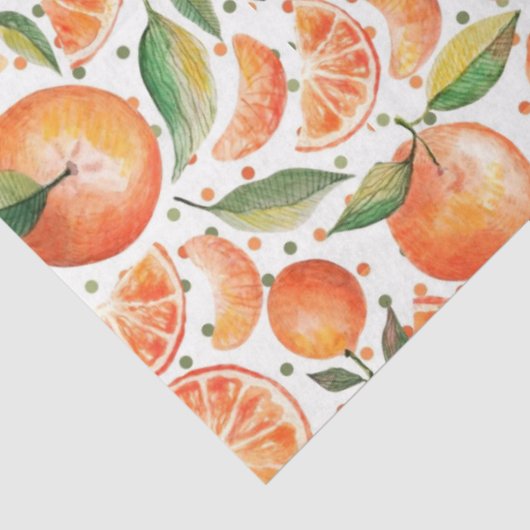 Botanisches Muster des Orangenzitrus Seidenpapier (Ausschnitt)